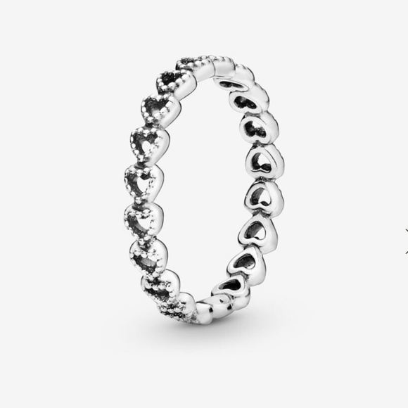 Band of hearts silver ring pandora - Picture 1 of 2